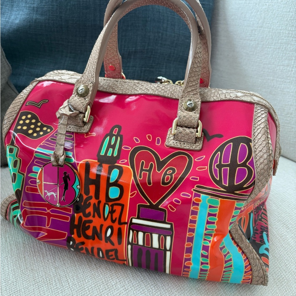 Henri Bendel Multicolor Graphic Satchel NY Limited Edition